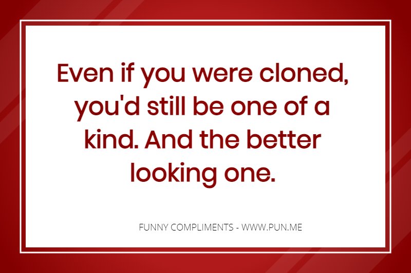 Funny compliment about clones