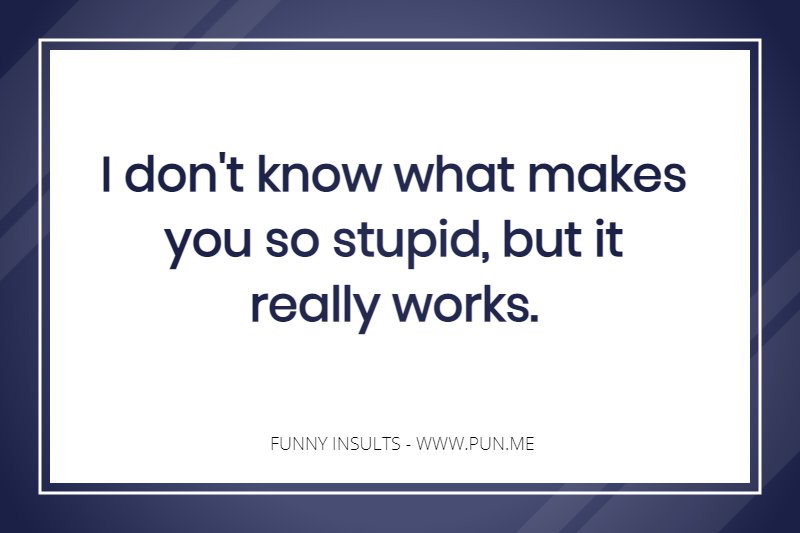 Funny insult about being stupid