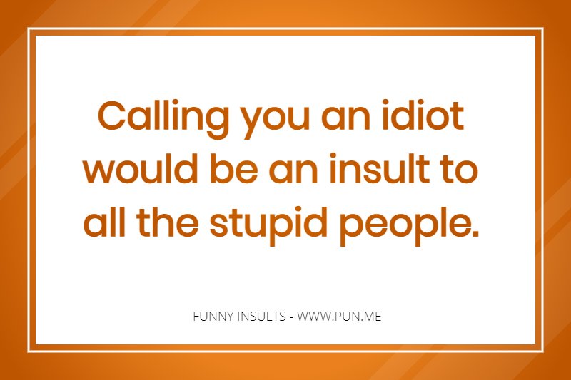 Funny insult about stupid people.