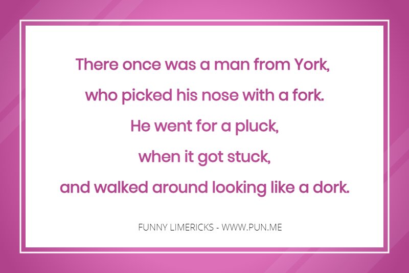 Funny limerick about a man from york