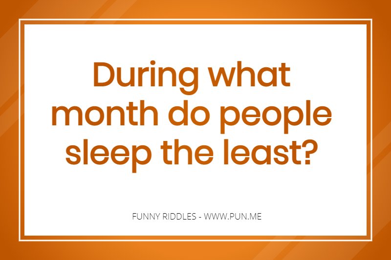 Funny riddle about sleeping