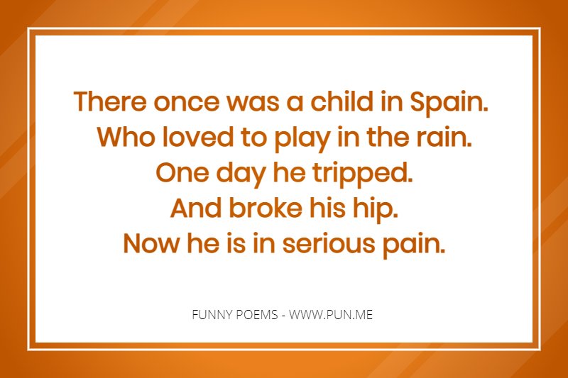Funny poem about a boy from spain