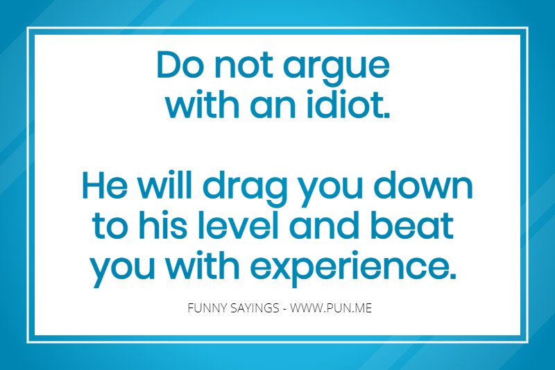 Funny saying about arguing with idiots