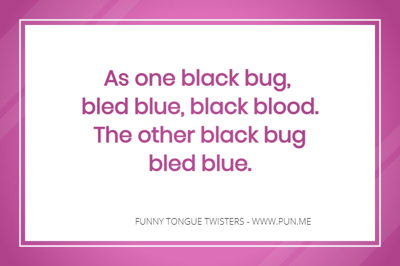 Tongue twister about black bugs
