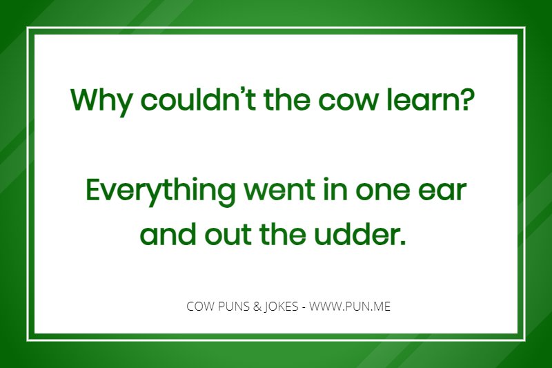 Udder related funny pun