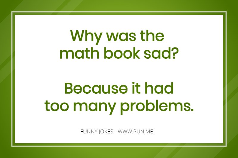 Joke about a sad math book having problems.