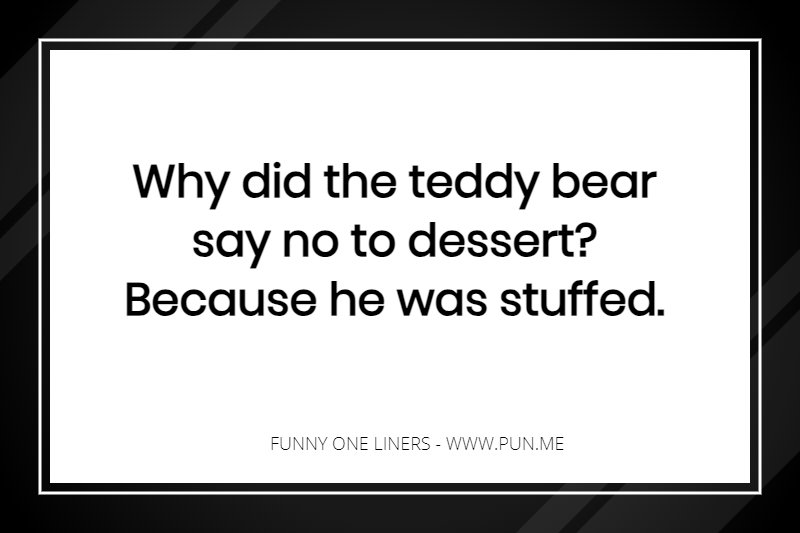 funny animal one liner about a bear.