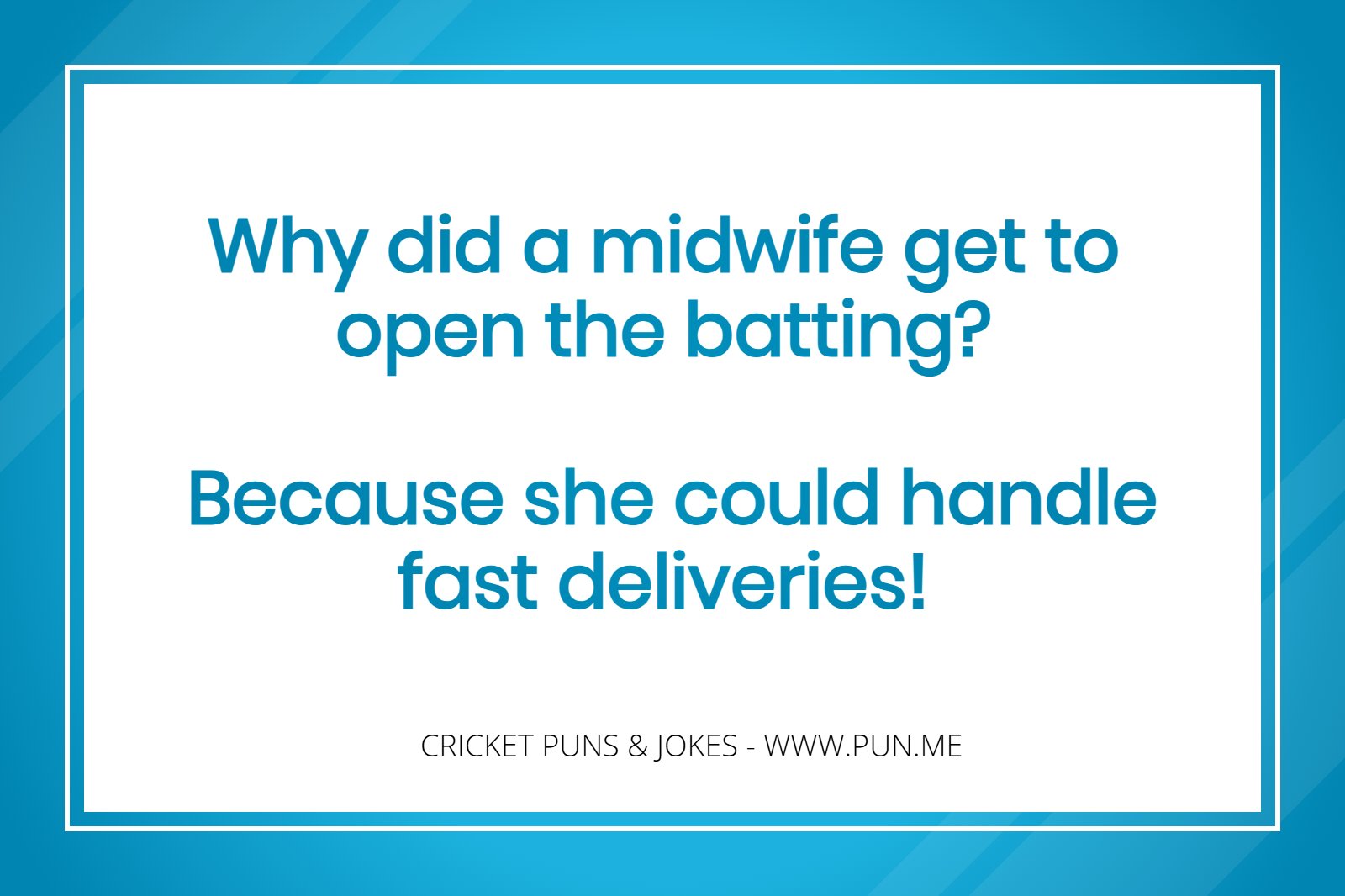 Funny Joke about fast cricket deliveries