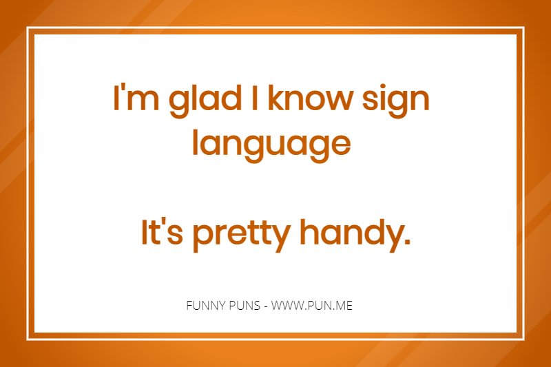 Pun about sign language being 'handy'
