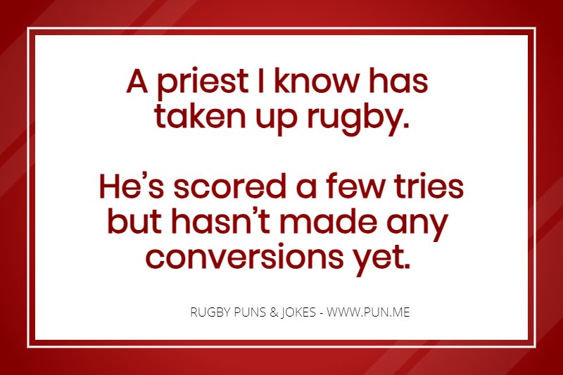 Rugby pun about an priest