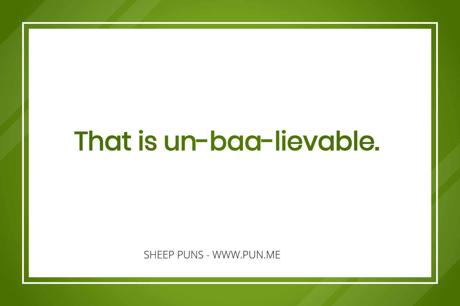 Pun: That is un-baa-lievable