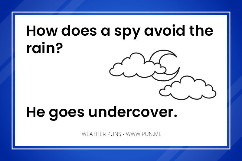 Hilarious weather pun about a spy going undercover